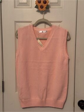 Light Pink V-Neck Sweater Vest